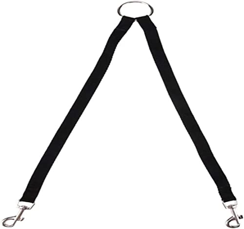 Hundeleine Nylon Hund Kupplungsleine Leine Wanderleine Zugseil Für Zwei Hunde Kragen Führende Welpen Gürtel Hundeleine Verstellbar(Black,1,5 * 45cm) von FENGJISUN