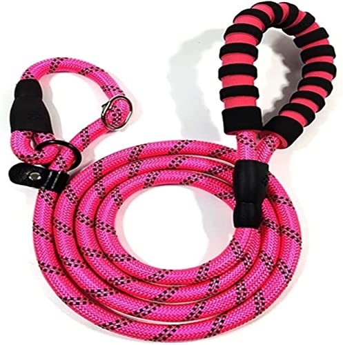 Hundeleine Verstellbare Hundehalsband Für Haustiere 2-in-1 Reflektierender Gepolsterter Griff Hundeleine Trainingsseil Für Hunde Hundeleine Verstellbare(Pink,1.2 * 140cm) von FENGJISUN