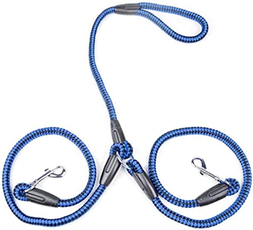 Hundeleine Zwei Köpfe Haustier Hundehalsband Leine Doppel Twin Style Welpen Blei Sicherheit Einschränkung Gürtel Zwei Doggy Hundeleine Verstellbar(Blue,1.5*120cm) von FENGJISUN