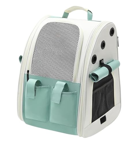 Transporttasche Katze Hund Katze Tasche Schultern Ausflug Tragbare Haustier Tasche Hund Rucksack Tragbare Haustier Träger Hunderucksack(Grün) von FENGJISUN
