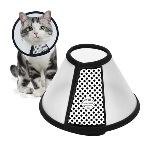 1 x Katzenkegel, verstellbares Haustier-Schutzhalsband, Anti-Biss-Leck-Wundheilung, weicher und bequemer Haustierkegel, leicht, Kunststoff, elisabethanisches Halsband für Katzen, Mini-Hunde und von FENGRUI