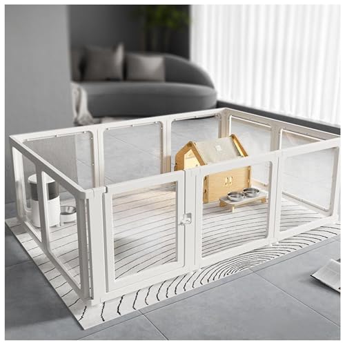 Laufgitter für den Innenbereich, transparent, Acryl, für kleine Tiere, Welpenspielhof für Katzen, Kaninchen, Frettchen, transparenter modularer Käfig mit Anti-Kletter-Einsätzen(6 Pieces) von FENGZEQUAN