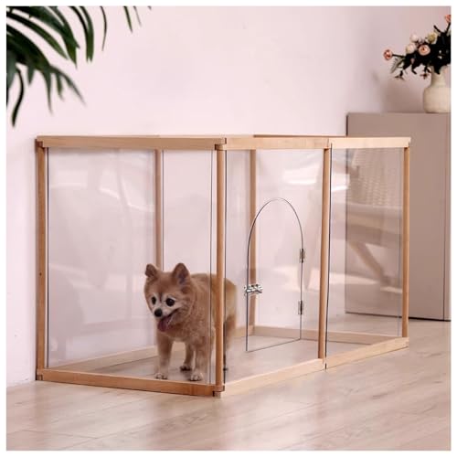 Welpenauslauf, Hundelaufstall faltbar mit Tür, Hundegehege Wohnung, XXL Laufgitter für Hunde, Katzen, Kaninchen, Kleintiere, rutschfest, Transparent，für Welpen(Small Door,4 Pieces) von FENGZEQUAN
