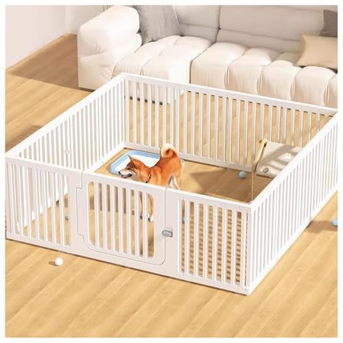 Welpenlaufstall,Laufstall，Hundelaufstall faltbar mit Tür Welpenauslauf Hundekäfig Hundegitter Wohnung für Hunde,Katzen,Kaninchen,Kleintiere，Für Outdoor, Indoor(12 Pieces) von FENGZEQUAN