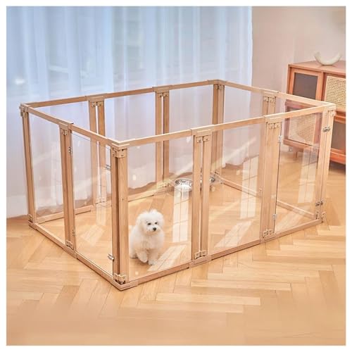 Wurfkiste für Welpen, Welpenauslauf mit Verstellbare Tür, Hundelaufstall mit rutschfest Fußpads, Welpenlaufstall, Welpen-Wurfbox für bis mittelgroße Hunde(8 Pieces) von FENGZEQUAN