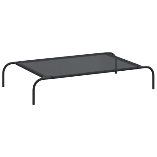 FENLAX Hundesofa Bequeme Haustierbett Erhöhtes Welpenbett mit Pulverbeschichteten Stahlrahmen Hundehütte für Große Mittelgroße Hunde Modernes und Elegantes Design Schwarz 110x65x20 cm von FENLAX