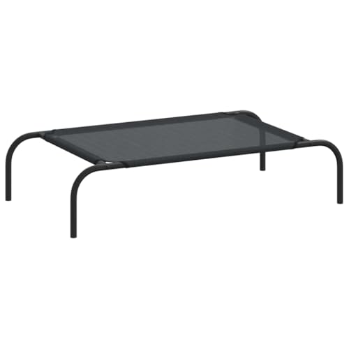 FENLAX Hundesofa Bequeme Haustierbett Erhöhtes Welpenbett mit Pulverbeschichteten Stahlrahmen Hundehütte für Große Mittelgroße Hunde Modernes und Elegantes Design Schwarz 90x50x20 cm von FENLAX