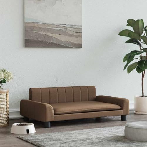 FENLAX Hundesofa Bequeme Haustierbett Hundecouch Welpenbett Haustiersofa Hundehütte für Große Mittelgroße Hunde Elegante Design Modernes und Elegantes Design Braun 90x53x30 cm von FENLAX