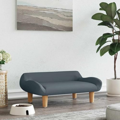 FENLAX Hundesofa Bequeme Haustierbett Hundecouch Welpenbett Haustiersofa Hundehütte für Große Mittelgroße Hunde Elegante Design Modernes und Elegantes Design Dunkelgrau 70x40x24 cm von FENLAX