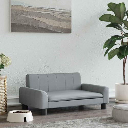 FENLAX Hundesofa Bequeme Haustierbett Hundecouch Welpenbett Haustiersofa Hundehütte für Große Mittelgroße Hunde Elegante Design Modernes und Elegantes Design Hellgrau 70x45x30 cm von FENLAX