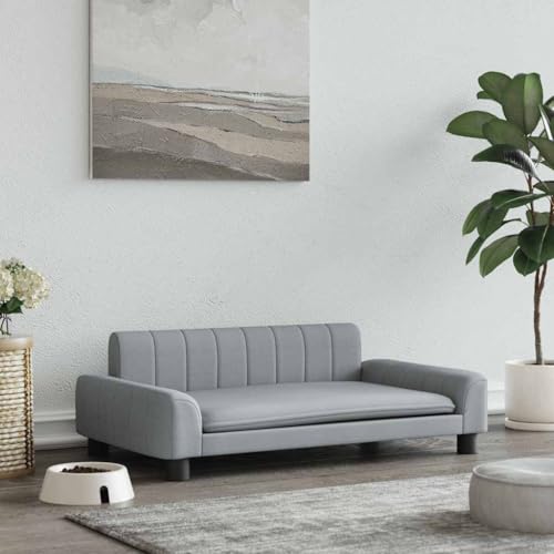 FENLAX Hundesofa Bequeme Haustierbett Hundecouch Welpenbett Haustiersofa Hundehütte für Große Mittelgroße Hunde Elegante Design Modernes und Elegantes Design Hellgrau 90x53x30 cm von FENLAX