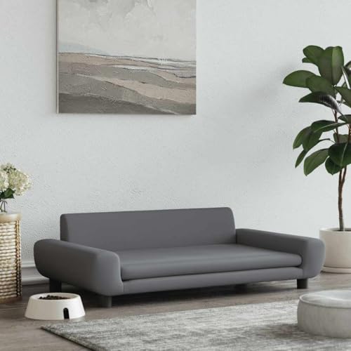 FENLAX Hundesofa Bequeme Haustierbett Hundecouch Welpenbett Samt Haustiersofa Hundehütte für Große Mittelgroße Hunde Modernes und Elegantes Design Dunkelgrau 100x54x33 cm von FENLAX