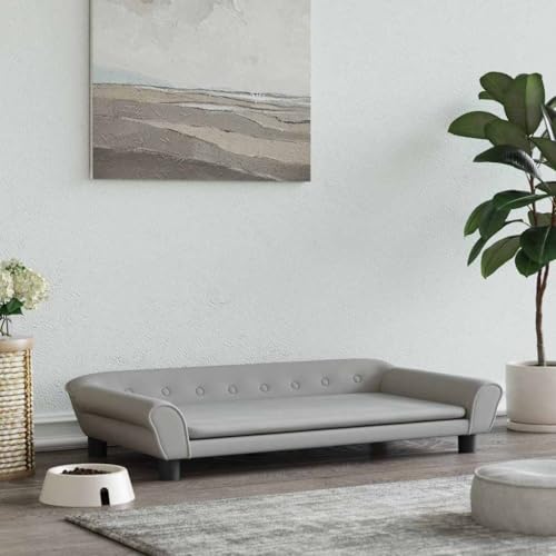 FENLAX Hundesofa Bequeme Haustierbett Hundecouch Welpenbett Samt Haustiersofa Hundehütte für Große Mittelgroße Hunde Modernes und Elegantes Design Hellgrau 100x50x21 cm von FENLAX