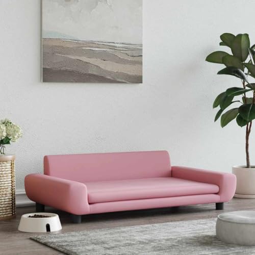 FENLAX Hundesofa Bequeme Haustierbett Hundecouch Welpenbett Samt Haustiersofa Hundehütte für Große Mittelgroße Hunde Modernes und Elegantes Design Rosa 100x54x33 cm von FENLAX