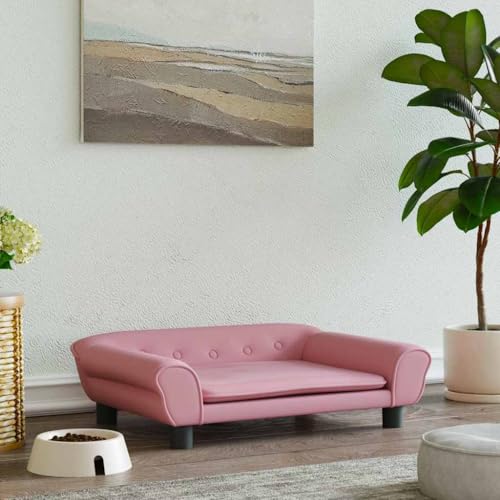 FENLAX Hundesofa Bequeme Haustierbett Hundecouch Welpenbett Samt Haustiersofa Hundehütte für Große Mittelgroße Hunde Modernes und Elegantes Design Rosa 70x48x22 cm FENLAX Hundesofa Bequeme Haustierbett Hundecouch Welpenbett Samt Haustiersofa Hundehütte für Große Mittelgroße Hunde Modernes und Elegantes Design Rosa 70x48x22 cm von FENLAX