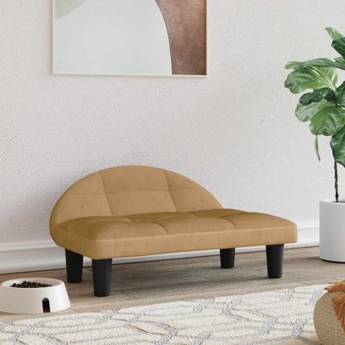 FENLAX Hundesofa Bequeme Haustierbett Samt Hundecouch Welpenbett Haustiersofa Hundehütte für Große Mittelgroße Hunde Modernes und Elegantes Design Braun 70x52x30 cm FENLAX Hundesofa Bequeme Haustierbett Samt Hundecouch Welpenbett Haustiersofa Hundehütte für Große Mittelgroße Hunde Modernes und Elegantes Design Braun 70x52x30 cm von FENLAX