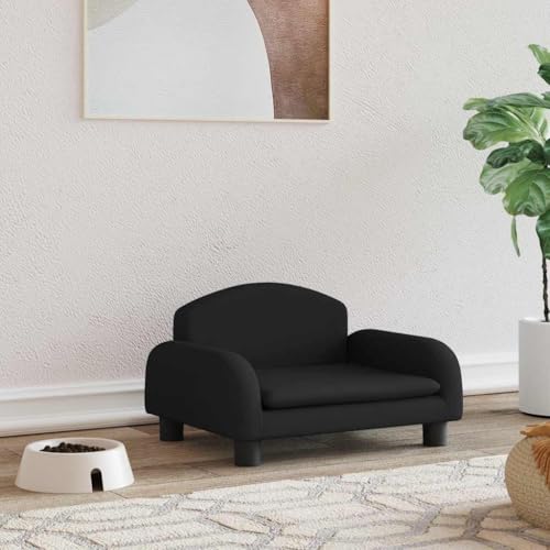 FENLAX Hundesofa Bequeme Haustierbett Welpenbett Hundecouch Haustiersofa Hundehütte für Große Mittelgroße Hunde Elegante Design Modernes und Elegantes Design Schwarz 50x40x30 cm von FENLAX