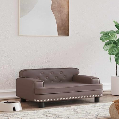 FENLAX Hundesofa Bequeme Haustierbett Welpenbett Kunstleder Haustiersofa Hundecouch Hundehütte für Große Mittelgroße Hunde Modernes und Elegantes Design Braun 70x45x30 cm FENLAX Hundesofa Bequeme Haustierbett Welpenbett Kunstleder Haustiersofa Hundecouch Hundehütte für Große Mittelgroße Hunde Modernes und Elegantes Design Braun 70x45x30 cm von FENLAX