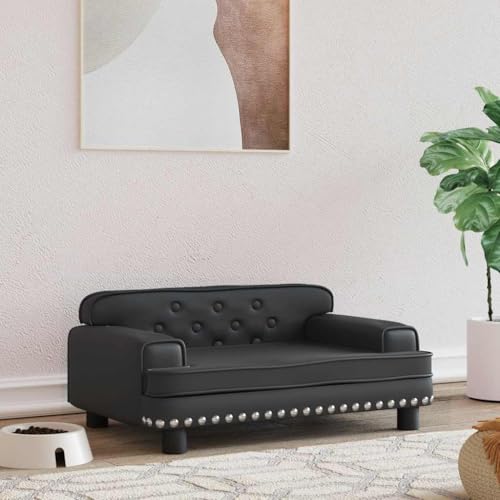 FENLAX Hundesofa Bequeme Haustierbett Welpenbett Kunstleder Haustiersofa Hundecouch Hundehütte für Große Mittelgroße Hunde Modernes und Elegantes Design Schwarz 70x45x30 cm FENLAX Hundesofa Bequeme Haustierbett Welpenbett Kunstleder Haustiersofa Hundecouch Hundehütte für Große Mittelgroße Hunde Modernes und Elegantes Design Schwarz 70x45x30 cm von FENLAX