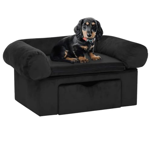 FENLAX Hundesofa Bequeme Haustierbett mit Schublade Hundecouch Welpenbett Haustiersofa Hundehütte für Große Mittelgroße Hunde Modernes und Elegantes Design Schwarz 75x50x38 cm FENLAX Hundesofa Bequeme Haustierbett mit Schublade Hundecouch Welpenbett Haustiersofa Hundehütte für Große Mittelgroße Hunde Modernes und Elegantes Design Schwarz 75x50x38 cm von FENLAX