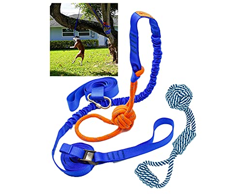 Fenidog Outdoor Bungee Hanging Dog Toy, Interactive Tether Tug Toy for Pitbull & Small to Large Dogs, Ideal for Exercise & Solo Play, Play Tug War, Extra Durable & Safe with 2 Chew Rope Toys von FENRIR