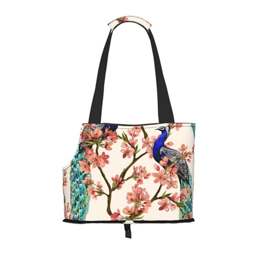 Faltbare Katzentragetasche, Hunde-Umhängetasche, Pfau, Haustier-Tragetasche, wasserdicht, zusammenklappbar, für kleine Hunde, atmungsaktive Reisetasche mit Sicherheitshaken und Sichtfenster (34 x 36 x Faltbare Katzentragetasche, Hunde-Umhängetasche, Pfau, Haustier-Tragetasche, wasserdicht, zusammenklappbar, für kleine Hunde, atmungsaktive Reisetasche mit Sicherheitshaken und Sichtfenster (34 x 36 x von FEYUNYAN
