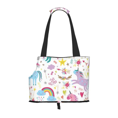 Faltbare Katzentragetasche für Hunde, Einhörner, Rosa, Haustier-Tragetasche, wasserdicht, zusammenklappbar, für kleine Hunde, atmungsaktive Reisetasche mit Sicherheitshaken und Sichtfenster (34 x 36 x Faltbare Katzentragetasche für Hunde, Einhörner, Rosa, Haustier-Tragetasche, wasserdicht, zusammenklappbar, für kleine Hunde, atmungsaktive Reisetasche mit Sicherheitshaken und Sichtfenster (34 x 36 x von FEYUNYAN