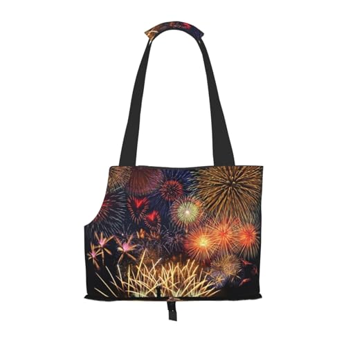 Faltbare Katzentragetasche für Hunde, Feuerwerk, Haustier-Tragetasche, wasserdicht, zusammenklappbar, für kleine Hunde, atmungsaktive Reisetasche mit Sicherheitshaken und Sichtfenster (34 x 36 x 15,5 Faltbare Katzentragetasche für Hunde, Feuerwerk, Haustier-Tragetasche, wasserdicht, zusammenklappbar, für kleine Hunde, atmungsaktive Reisetasche mit Sicherheitshaken und Sichtfenster (34 x 36 x 15,5 von FEYUNYAN