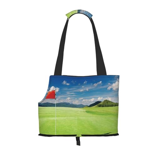 Faltbare Katzentragetasche für Hunde, Golffeld-Flaggenloch, Haustier-Tragetasche, wasserdicht, zusammenklappbar, Haustier-Tragetasche für kleine Hunde, atmungsaktive Reisetasche mit Sicherheitshaken von FEYUNYAN