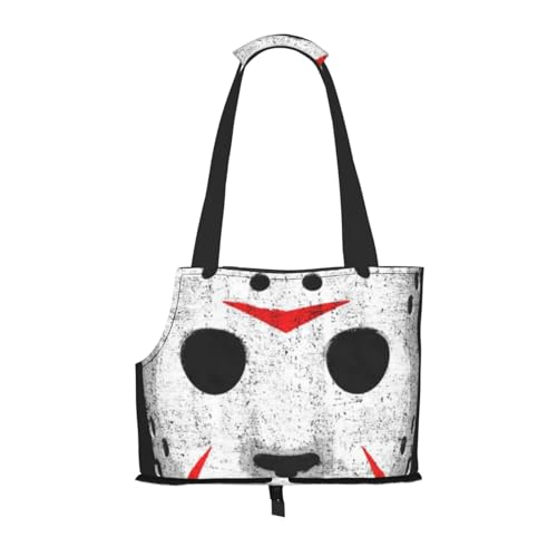 Faltbare Katzentragetasche für Hunde, Horror-Totenkopf-Haustier-Tragetasche, wasserdicht, zusammenklappbar, für kleine Hunde, atmungsaktive Reisetasche mit Sicherheitshaken und Sichtfenster (34 x 36 x von FEYUNYAN