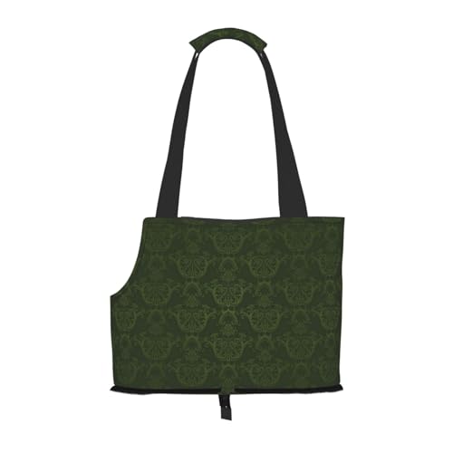 Faltbare Katzentragetasche für Hunde, Hunter Green Floral Petals Haustier-Tragetasche, wasserdicht, zusammenklappbar, Haustier-Tragetasche für kleine Hunde, atmungsaktive Reisetasche mit Faltbare Katzentragetasche für Hunde, Hunter Green Floral Petals Haustier-Tragetasche, wasserdicht, zusammenklappbar, Haustier-Tragetasche für kleine Hunde, atmungsaktive Reisetasche mit von FEYUNYAN