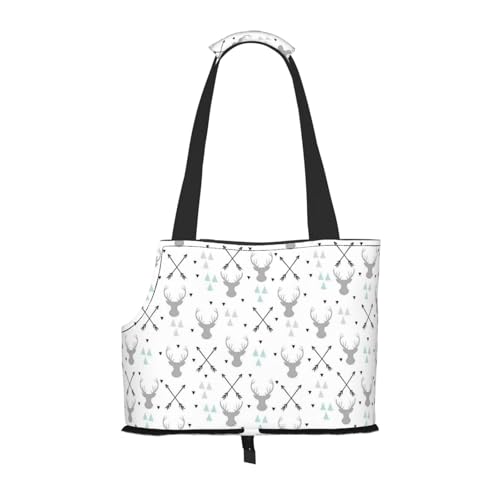 Faltbare Katzentragetasche für Hunde, Jagdpfeile, Dreiecke, Hirsch, Haustier-Tragetasche, wasserdicht, zusammenklappbar, für kleine Hunde, atmungsaktive Reisetasche mit Sicherheitshaken und von FEYUNYAN
