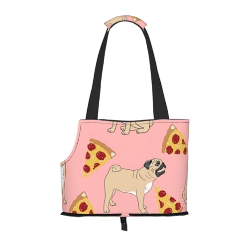 Faltbare Katzentragetasche für Hunde, Mops, Pizza, Rosa, Haustier-Tragetasche, wasserdicht, zusammenklappbar, für kleine Hunde, atmungsaktive Reisetasche mit Sicherheitshaken und Sichtfenster (34 x 36 Faltbare Katzentragetasche für Hunde, Mops, Pizza, Rosa, Haustier-Tragetasche, wasserdicht, zusammenklappbar, für kleine Hunde, atmungsaktive Reisetasche mit Sicherheitshaken und Sichtfenster (34 x 36 von FEYUNYAN