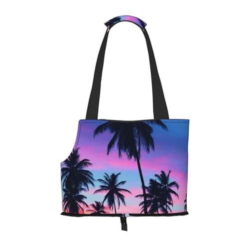 Faltbare Katzentragetasche für Hunde, Schultertasche, Palmen, Haustier-Tragetasche, wasserdicht, zusammenklappbar, für kleine Hunde, atmungsaktive Reisetasche mit Sicherheitshaken und Sichtfenster (34 Faltbare Katzentragetasche für Hunde, Schultertasche, Palmen, Haustier-Tragetasche, wasserdicht, zusammenklappbar, für kleine Hunde, atmungsaktive Reisetasche mit Sicherheitshaken und Sichtfenster (34 von FEYUNYAN
