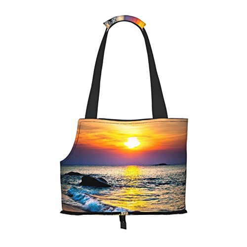 Faltbare Katzentragetasche für Hunde, Strand-Sonnenuntergang, Haustier-Tragetasche, wasserdicht, zusammenklappbar, für kleine Hunde, atmungsaktive Reisetasche mit Sicherheitshaken und Sichtfenster (34 Faltbare Katzentragetasche für Hunde, Strand-Sonnenuntergang, Haustier-Tragetasche, wasserdicht, zusammenklappbar, für kleine Hunde, atmungsaktive Reisetasche mit Sicherheitshaken und Sichtfenster (34 von FEYUNYAN