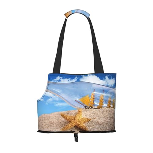 Faltbare Katzentragetasche für Hunde, Wunschflasche, Meereslandschaft, Haustier-Tragetasche, wasserdicht, zusammenklappbar, für kleine Hunde, atmungsaktive Reisetasche mit Sicherheitshaken und Faltbare Katzentragetasche für Hunde, Wunschflasche, Meereslandschaft, Haustier-Tragetasche, wasserdicht, zusammenklappbar, für kleine Hunde, atmungsaktive Reisetasche mit Sicherheitshaken und von FEYUNYAN