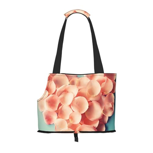Faltbare Katzentragetasche für Hunde, herzförmige Blumenblätter, Haustier-Tragetasche, wasserdicht, zusammenklappbar, Haustier-Tragetasche für kleine Hunde, atmungsaktive Reisetasche mit von FEYUNYAN