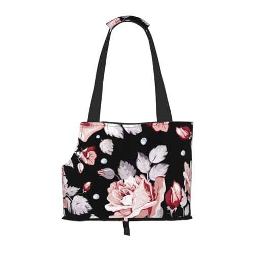Faltbare Katzentragetasche für Hunde, rosa Blume, Haustier-Tragetasche, wasserdicht, zusammenklappbar, für kleine Hunde, atmungsaktive Reisetasche mit Sicherheitshaken und Sichtfenster (34 x 36 x 15,5 Faltbare Katzentragetasche für Hunde, rosa Blume, Haustier-Tragetasche, wasserdicht, zusammenklappbar, für kleine Hunde, atmungsaktive Reisetasche mit Sicherheitshaken und Sichtfenster (34 x 36 x 15,5 von FEYUNYAN