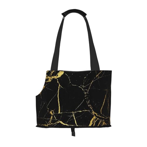 Faltbare Katzentragetasche für Hunde, stilvolle goldfarbene Marmorier-Textur, Haustier-Tragetasche, wasserdicht, zusammenklappbar, für kleine Hunde, atmungsaktive Reisetasche mit Sicherheitshaken und Faltbare Katzentragetasche für Hunde, stilvolle goldfarbene Marmorier-Textur, Haustier-Tragetasche, wasserdicht, zusammenklappbar, für kleine Hunde, atmungsaktive Reisetasche mit Sicherheitshaken und von FEYUNYAN