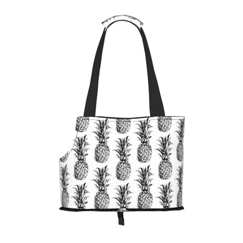 Faltbare Katzentragetasche für Hunde, tropisches Thema, Ananas, Obst, Haustier-Tragetasche, wasserdicht, zusammenklappbar, für kleine Hunde, atmungsaktive Reisetasche mit Sicherheitshaken und Faltbare Katzentragetasche für Hunde, tropisches Thema, Ananas, Obst, Haustier-Tragetasche, wasserdicht, zusammenklappbar, für kleine Hunde, atmungsaktive Reisetasche mit Sicherheitshaken und von FEYUNYAN