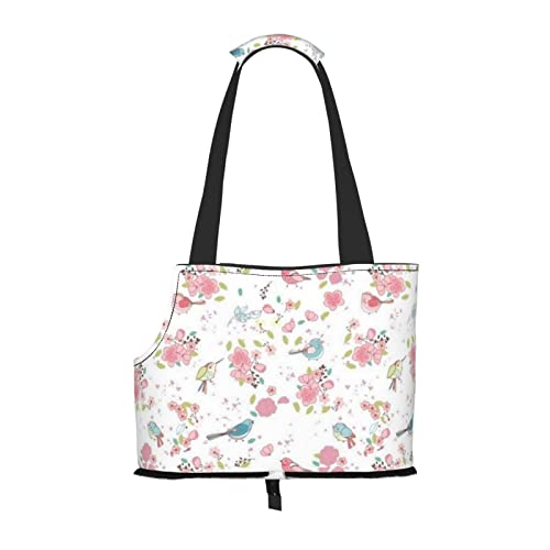 Faltbare Tragetasche für Katzen, Wildblumen-Blumenmuster, Haustier-Tragetasche, wasserdicht, zusammenklappbar, für kleine Hunde, atmungsaktive Reisetasche mit Sicherheitshaken und Sichtfenster (34 x Faltbare Tragetasche für Katzen, Wildblumen-Blumenmuster, Haustier-Tragetasche, wasserdicht, zusammenklappbar, für kleine Hunde, atmungsaktive Reisetasche mit Sicherheitshaken und Sichtfenster (34 x von FEYUNYAN