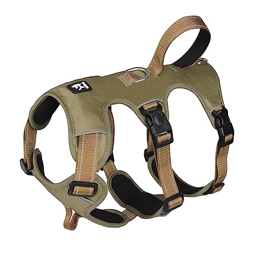 FEimaX Anti Zug Hundegeschirr, Hundegeschirr Grosse Hunde Brustgeschirr Verstellbar Reflektierend Geschirr Hund Weich Atmungsaktiv Sicherheitsgeschirr mit Steuergriff, Khaki, XL FEimaX Anti Zug Hundegeschirr, Hundegeschirr Grosse Hunde Brustgeschirr Verstellbar Reflektierend Geschirr Hund Weich Atmungsaktiv Sicherheitsgeschirr mit Steuergriff, Khaki, XL von FEimaX