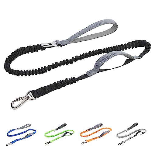 FEimaX Bungee Hundeleine Starke Elastische Ruckdämpfer mit Auto Sicherheitsgurt und 2 Weich Gepolstertem Griffen Trainingsleine für Kleine Mittelgroße Große Hunde von FEimaX