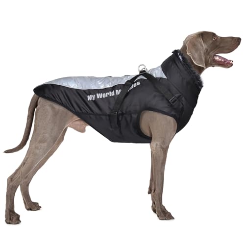 FEimaX Hundemantel Winterjacke für Hunde, Hundejacke Wasserdicht mit Weiche Plüsch Winter Warme Mantel Reflektierend Welpen Weste Haustier Kleidung für kleine Mittlere Große Hunde von FEimaX