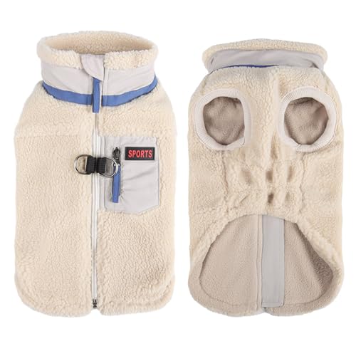 FEimaX Warme Hundemantel Winddichte Haustier Winter Fleece Hundejacke Winterweste mit D-Ring Hundekleidung Welpenjacke für Kleine Mittlere Hunde von FEimaX