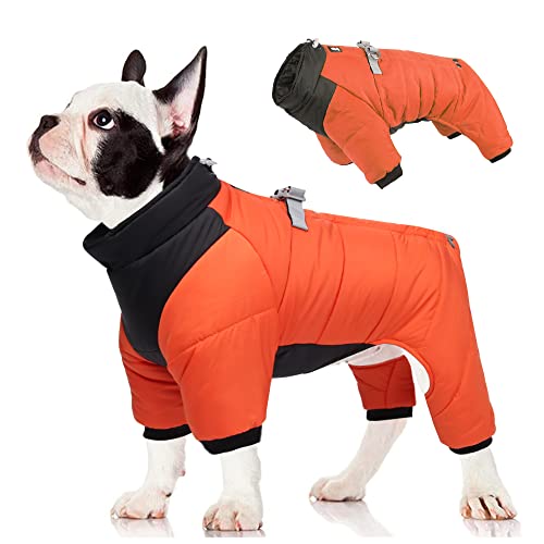 FEimaX Hundemantel Wasserdicht Warm Winterjacke für Kleine Mittlere Hunde Welpen Mantel Haustier Kleidung Reflektierende Winter Weste Jacke Hundepullover mit D-Rings von FEimaX