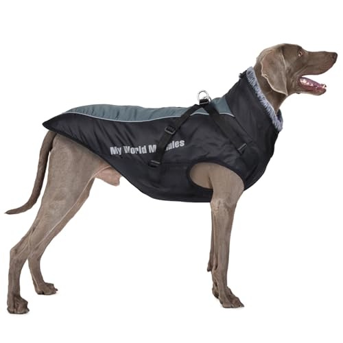 FEimaX Hundemantel Winterjacke für Hunde, Hundejacke Wasserdicht mit Weiche Plüsch Winter Warme Mantel Reflektierend Welpen Weste Haustier Kleidung für kleine Mittlere Große Hunde von FEimaX