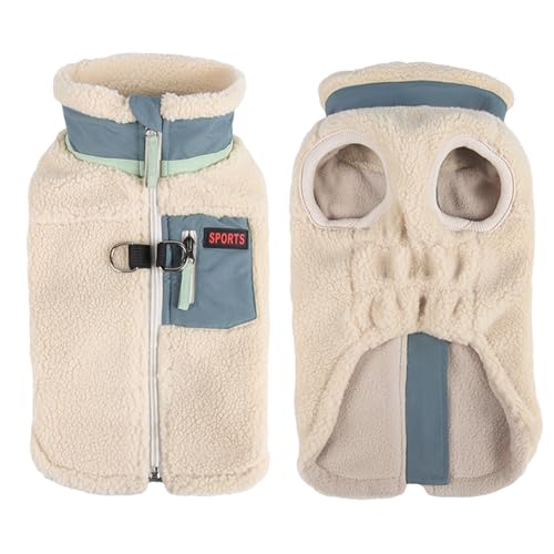 FEimaX Warme Hundemantel Winddichte Haustier Winter Fleece Hundejacke Winterweste mit D-Ring Hundekleidung Welpenjacke für Kleine Mittlere Hunde von FEimaX