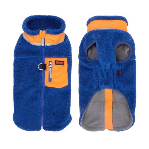 FEimaX Warme Hundemantel Winddichte Haustier Winter Fleece Hundejacke Winterweste mit D-Ring Hundekleidung Welpenjacke für Kleine Mittlere Hunde von FEimaX