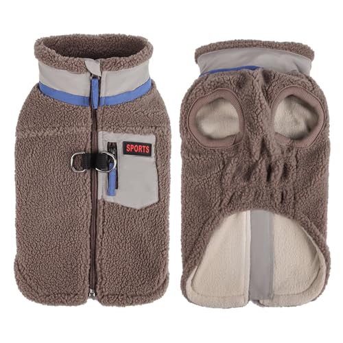 FEimaX Warme Hundemantel Winddichte Haustier Winter Fleece Hundejacke Winterweste mit D-Ring Hundekleidung Welpenjacke für Kleine Mittlere Hunde von FEimaX